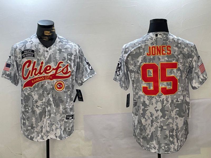 Men Kansas City Chiefs 95 Jones Nike Arctic Camo 2024 Salute to Service Limited NFL Jersey style 4